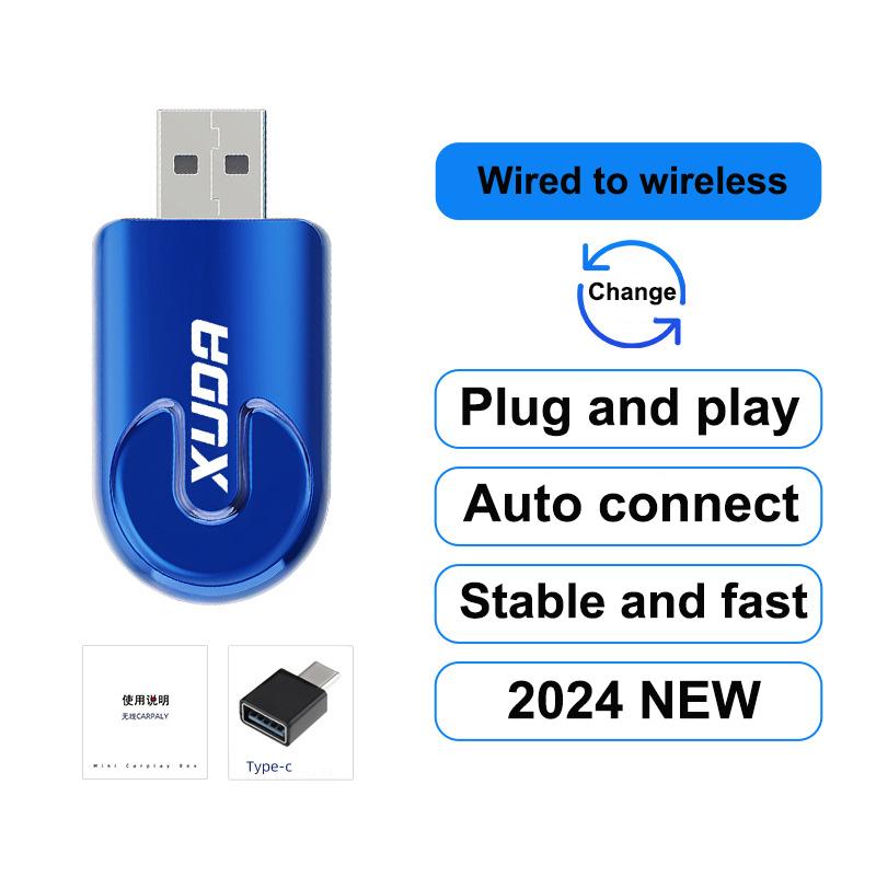 2 w 1 bezprzewodowy adapter CarPlay do Apple iPhone Android przewodowy do bezprzewodowego CarPlay AI Box Połączenie USB typu C Auto Car Dongle