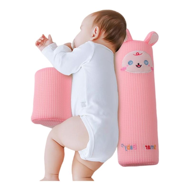 

Infant Side Sleep Pillow for Newborns Head Support Pad with Comfortable Sponge Filling Accent for Baby Cribs Strollers