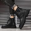 Fashion Genuine Leather Men's Boots Fashion Designer Style Daily Office Outdoor Party Walking Motorcycle Men's Autumn and Winter Shoes