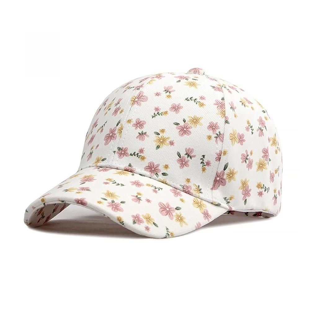 Women'S Fashionable And Versatile Floral-Patterned Floral Baseball Cap, Summer And Spring Outdoor Sun Protection Beanie Hat