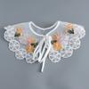 Korean Summer Floral Embroider Fake Collar Neck Guard Scarf Female Shoulder Wraps Cape Removable Shirt Detachable Collar