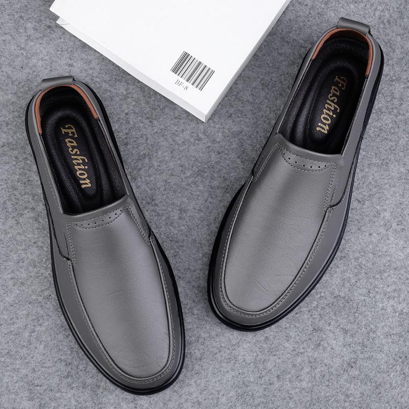 FashionBreathable Male Slip on Driving Shoes Genuine Leather Men Casual Shoes Luxury Brand Mens Loafers Simple Moccasins Business Flats