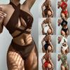 Moda Seksi Retro Bikini Mayo Vücut Mayo Seksi Boyun Askısı Katı Bikini 1014wz