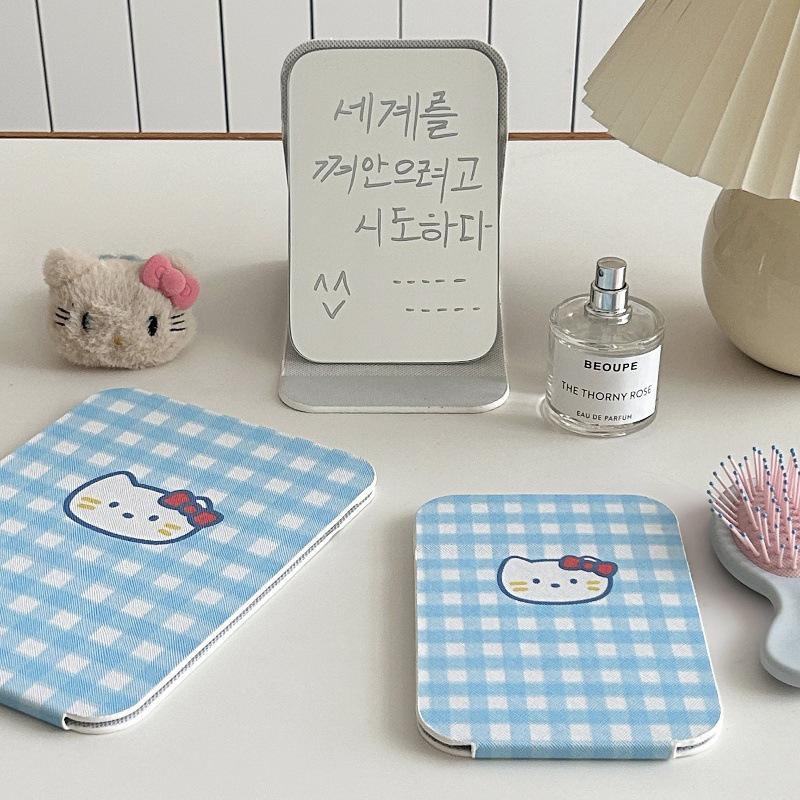 Portable Girly Floral Folding Makeup Mirror for Travel & Dormitory