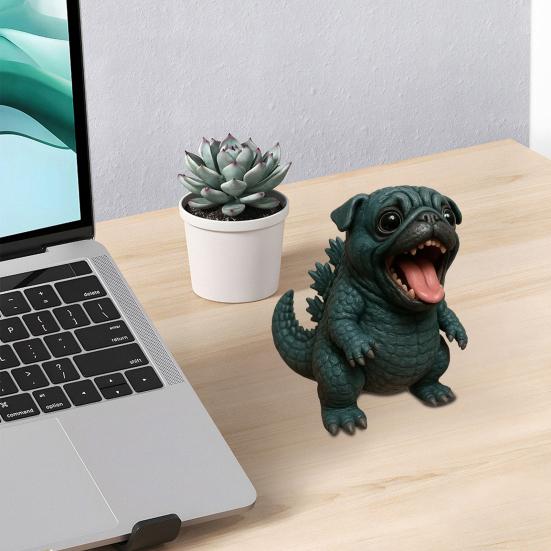 Yousheng Collectible Dog Figurine Handmade Resin Puppy Ornament Desktop Dog Statue for Home Office Desk Bookshelf Dog Lovers Gift