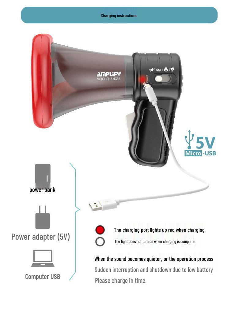 USB Charging Children's Megaphone Voice Changer Toy with Recording Feature