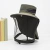 Outdoor Hat with Removable Mosquito Mesh Shawl Design Wide Brim UV Protection Climbing Hat Waterproof Fabric Foldable Hat