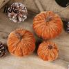 Realistic Stuffed Pumpkin Prop Small Velvet Thanksgiving Table Centerpiece, Halloween Soft Durable Themed Decorations for Fall Harvest Farmhouse