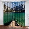 HUANZHUANG Curtains for Windows Living Room 3D Beautiful Landscape Scenery Blackout Curtains for Bedroom 2 Panels Boys Girls
