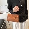 Retro matná kabelka  Nová jarná móda Jednofarebná taška cez rameno  Patchworková kabelka  Textúrovaná crossbody taška