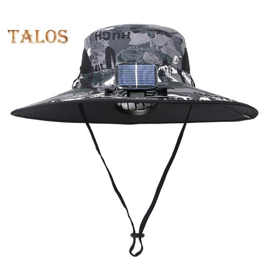 

Солнцезащитная шляпа с двумя вентиляторами на солнечных батареях, широкополая шляпа для рыбалки на открытом воздухе с зарядкой через USB, дышащая сетчатая шляпа для рыбалки K