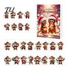 Holiday Box Christmas Monkey Advent Calendar, 24 Days Countdown Calendar with 2D Acrylic Collectible Figurine Ornament, Funny Animal Xmas Tree Hanging
