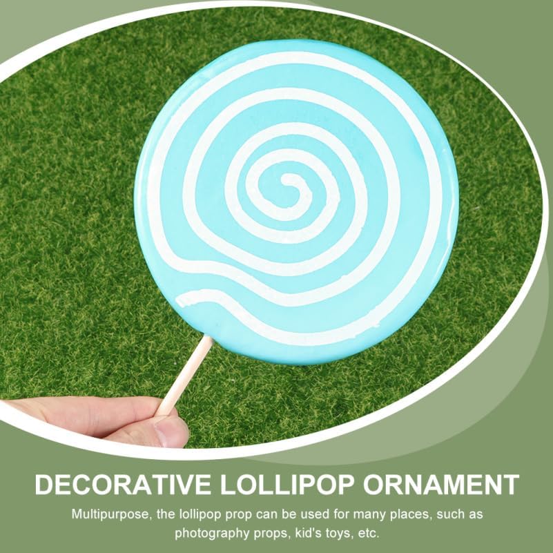 Amosfun 2pcs Fake Lollipop Giant Swirl Candy Props Tea Party Weddings Anniversary Party Decoration Photo Booth Props 11.81 X 5.11 Inches