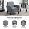 Single Armchair, Recliner Chair, Upholstered Chair with Wooden Legs, Linen-Look Fabric, 66 x 72 x 74 cm, Light Grey
