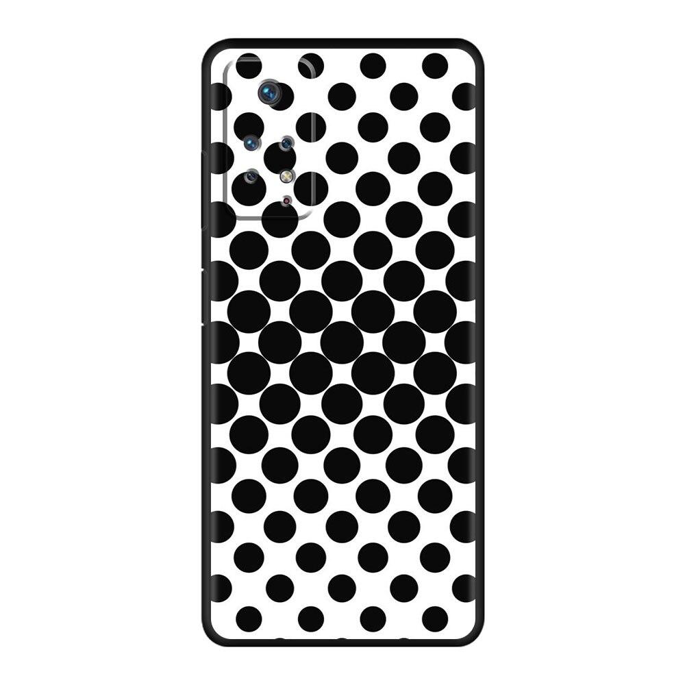 Funda celulară din silicon cu buline alb-negru pentru Redmi Note 9T 9A 9 10 9S 8 K40 9C 7 11 Pro 10C 8T K40S