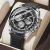 Herren Sportuhr Leuchtend Wasserdicht Chronograph Datum Lässig Herren Armbanduhr Leder Herren Quarzuhren