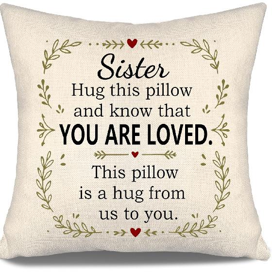 Daughter Hug This Pillow and Know That You Are Loved This Pillow Is A Hug from Me To You Throw Pillow Covers for Daughter from Mom Dad Birthday Gift
