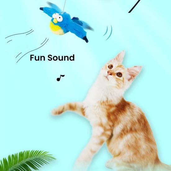Yousheng Flapping Bird Cat Toy Rechargeable Flapping Sparrow with Chirping Sounds Catnip Interactive Plush Bird Toy for Cats Play And Exercise