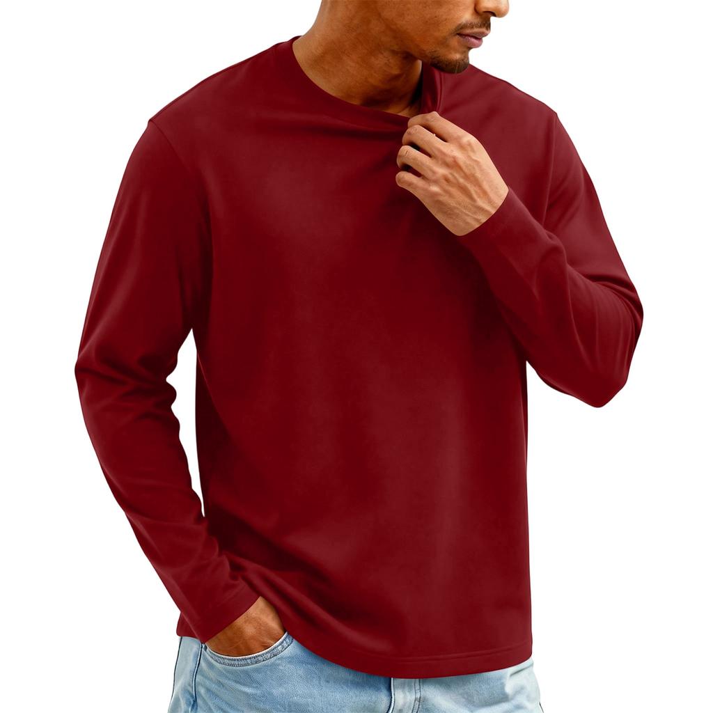 Men's Knit -Neck Long Sleeve T-Shirt | Fashion Casual Pullover For Daily & Weekend Wear