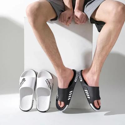 New Fashion Trend Men's Slippers PVC Soft Sole Non-slip Slides Casual Outdoor Beach Flip Flops Home Bathroom Couples Slippers