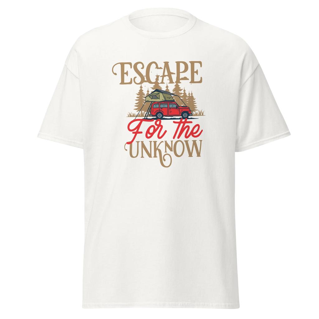 Camping Unisex 100% Cotton T-shirt Mens Tees Top, Hiking Nature Travel Outdoors Adventure Backpacking
