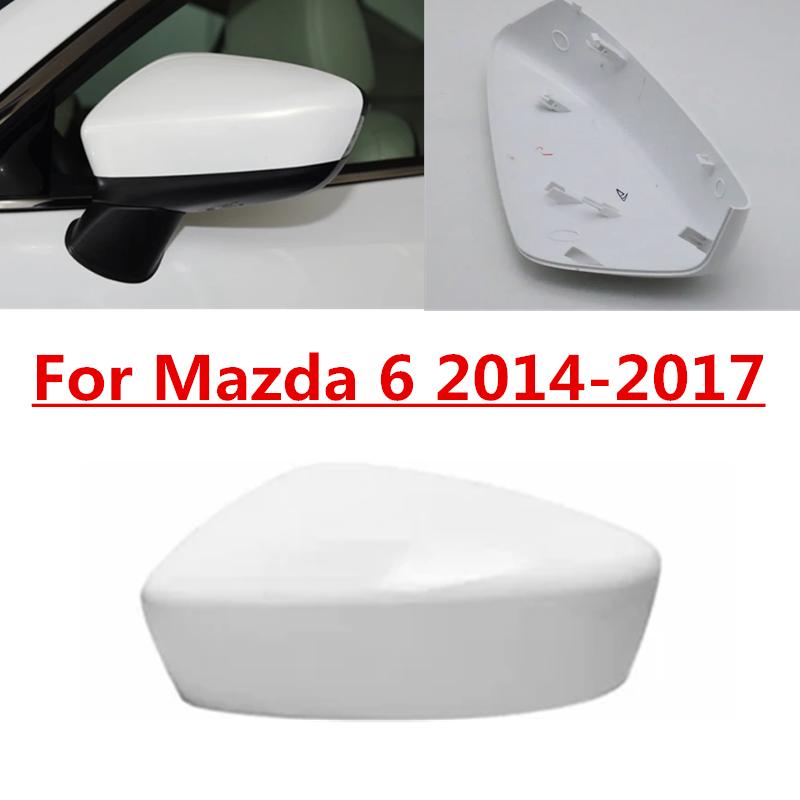 Pearl White Left Side Door Wing Mirror Cover Cap Shell For Mazda 6 2014-2017