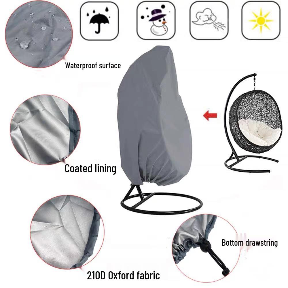 Outdoor Swing Chair Dust & Water Cover - Waterproof Sunscreen Oxford Fabric for Patio Egg Chairs