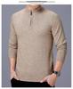 Men's New Arrival Half-Zip Knit Sweater - Thick, Warm, Pure Color for Autumn/Winter