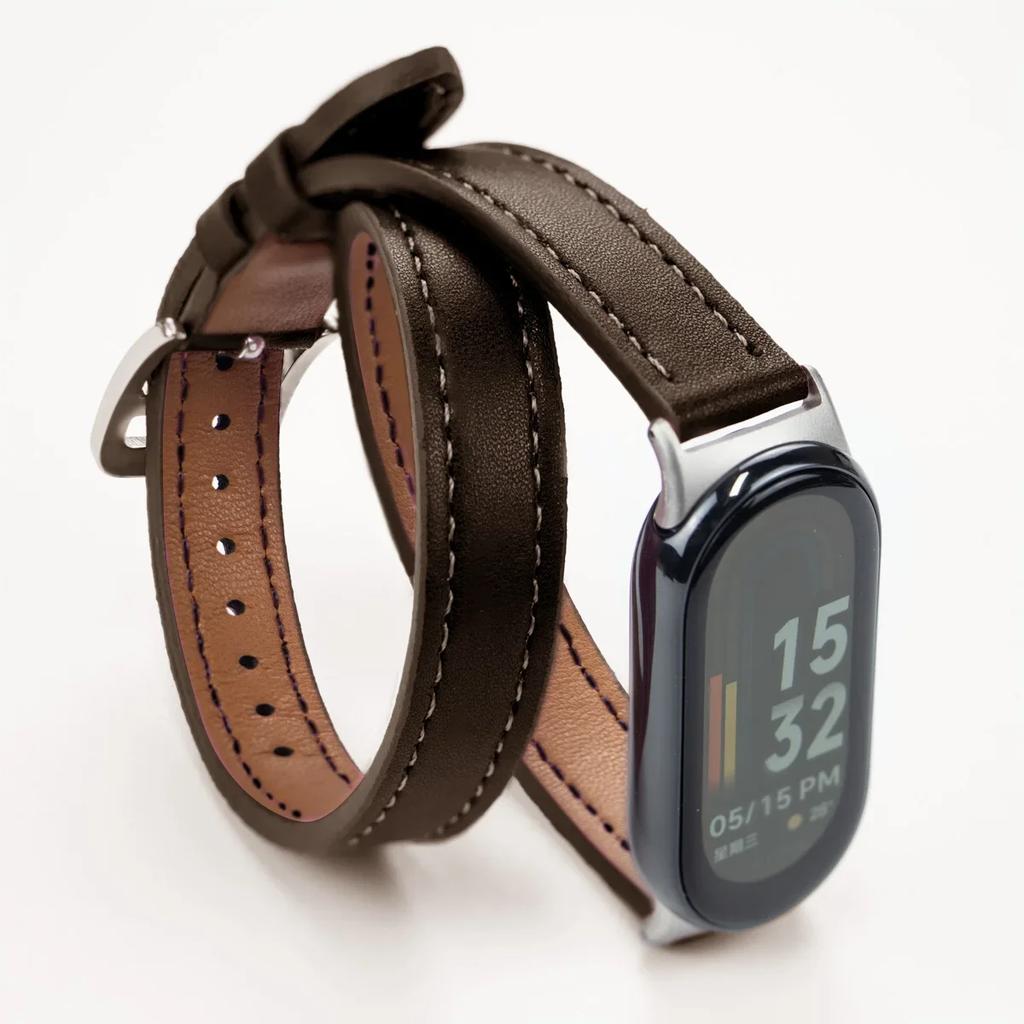 For Mi Band 8 Strap Leather band For Xiaomi Mi Band 9 Wrist Strap Correa Watch Replacement Miband 9 NFC Sports Bracelet Pulseira