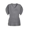 Lazy wind loose V-neck short-sleeved T-shirt women's large size bottoming shirt bat-sleeved blouse waist versatile solid color top