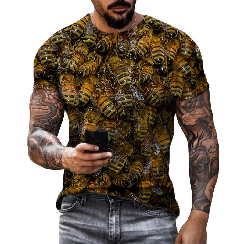 Funny Bee Series Print T Shirts Men's Women Casual O-Neck Short Sleeve T-shirt Oversized Streetwear Tees Tops Kids Clothing