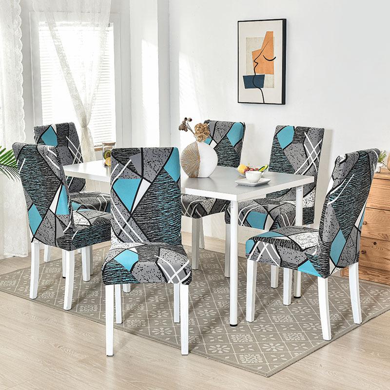 Stretchy Patterned Dining Room Chair Covers Set Of 1, Washable Dining Chair Covers, Great Decor For Home El Party Banquet