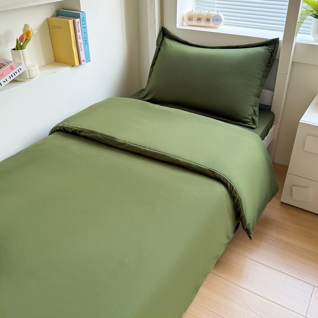 2025 New Solid Color Bed Sheet Mattress Student Three-piece Set Upper and Lower Bunk Three-piece Set Dormitory Hospital