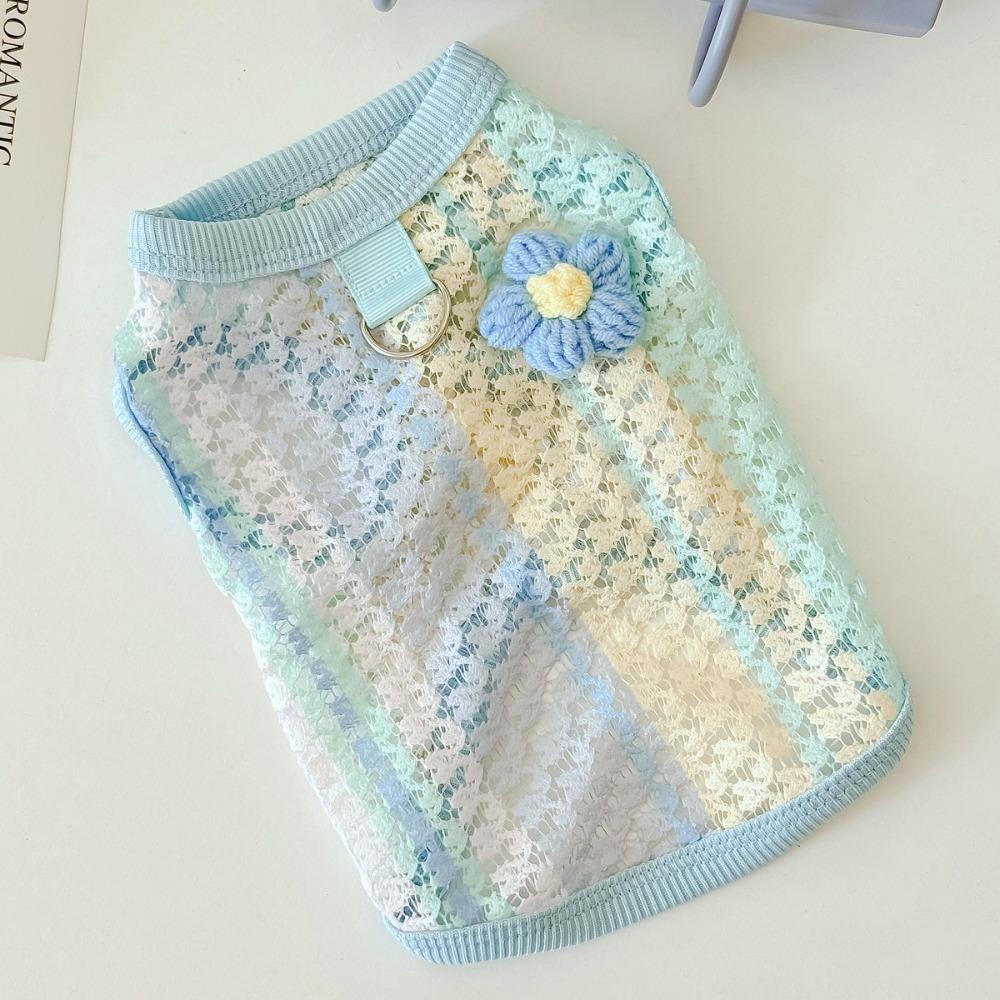 

Color Blocking Dog Rainbow Suspenders Breathable Dog Clothes Fashion Dog Vest Outdoor XS-B-Vest