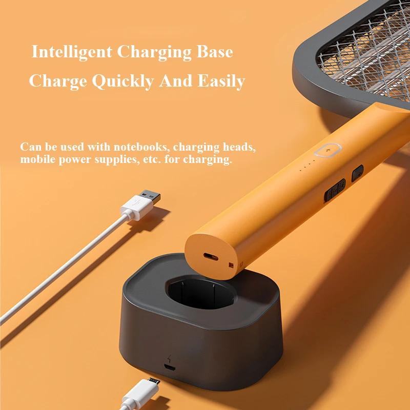 Foldable Electric Mosquito Killer Rechargeable Electric Mosquito Swatter Racket Insect Killer with UV Light Bug Zapper 3500V