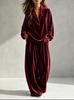 1116 European and American women's clothing autumn and winter new casual fashion velvet long-sleeved trousers lapel suit
