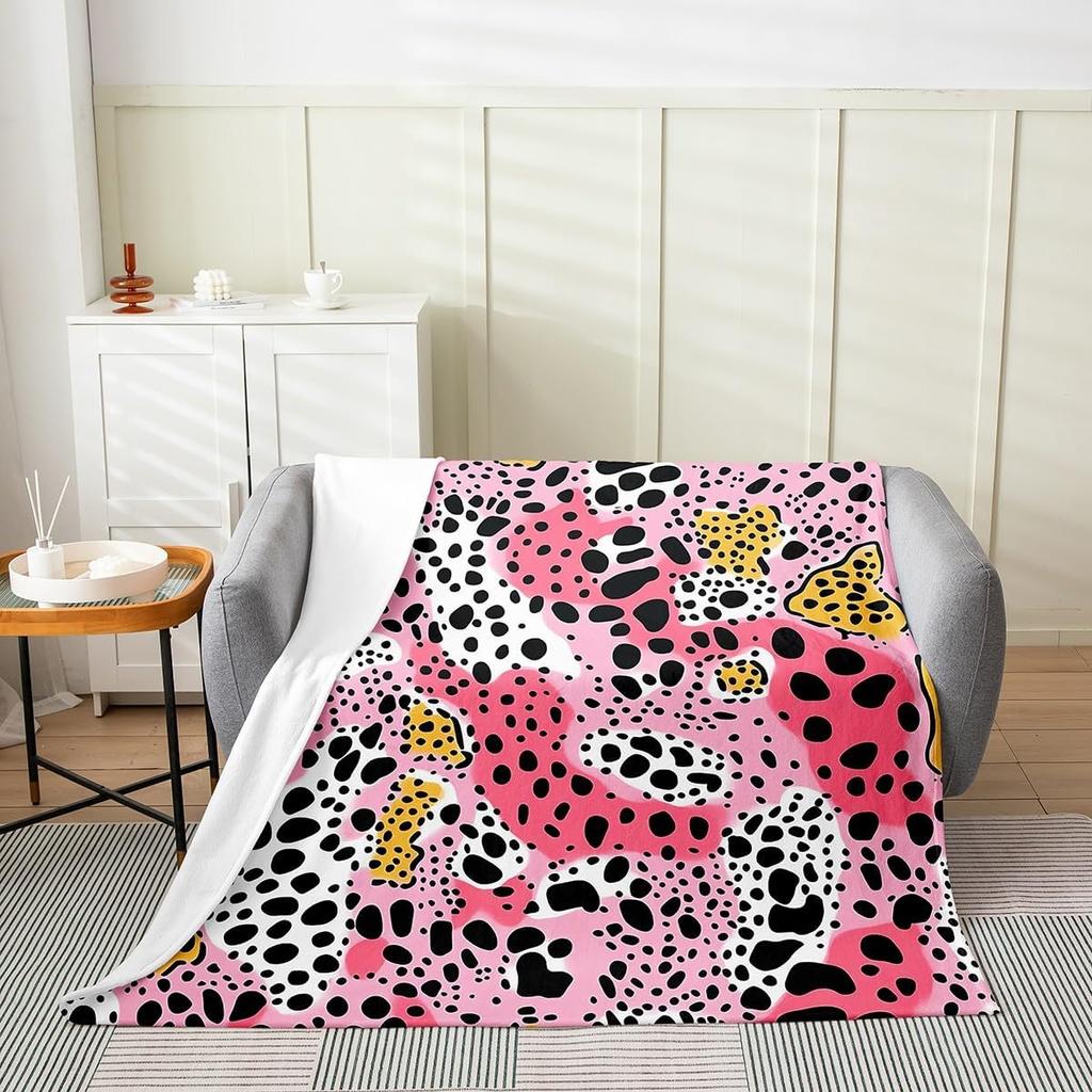 Pink Zebra Print Blanket Soft Fleece Throw Cozy Living Room Decor Animal Pattern Bed Cover Fashion Home Textile