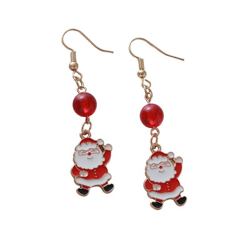 High-End Santa Claus Christmas Earrings - Light Luxury Electroplated Alloy Jewelry