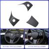 Car Steering Wheel Trim For Model 3 Model Y Automotive Interior Stickers ABS Carbon Fiber Patch Decoration Accessories