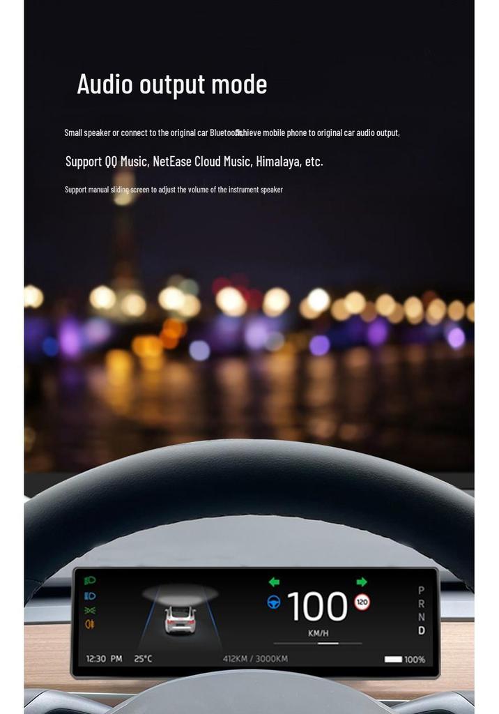 8.8-inch LCD Instrument Display for Tesla Model 3 & Refreshed Model Y with CarPlay & OTA