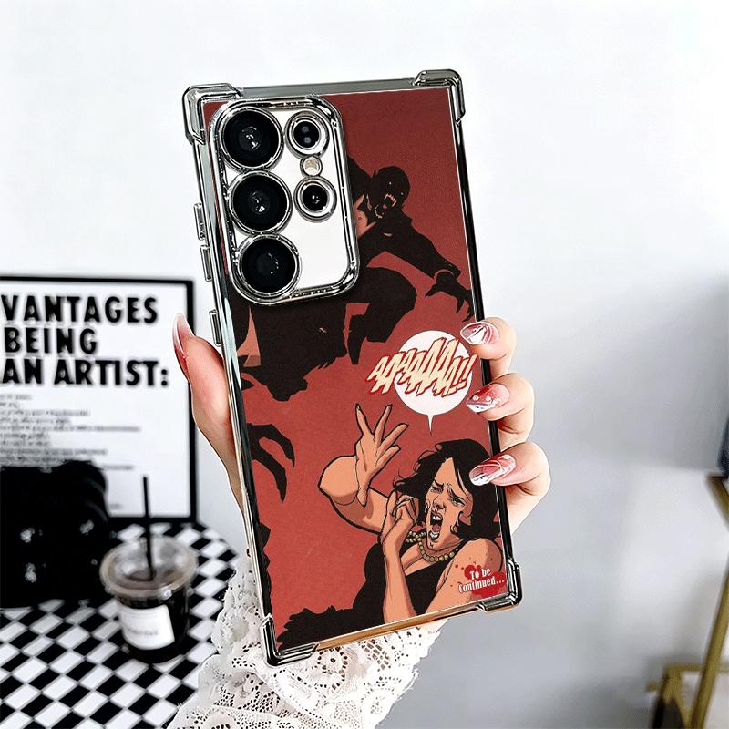 Gothic Vampire Scarlet Art Plating Phone Case For Samsung Galaxy S24 S25 FE S26 Edge S23 Ultra S22 S21 Plus S20 Anti-Fall Airaba