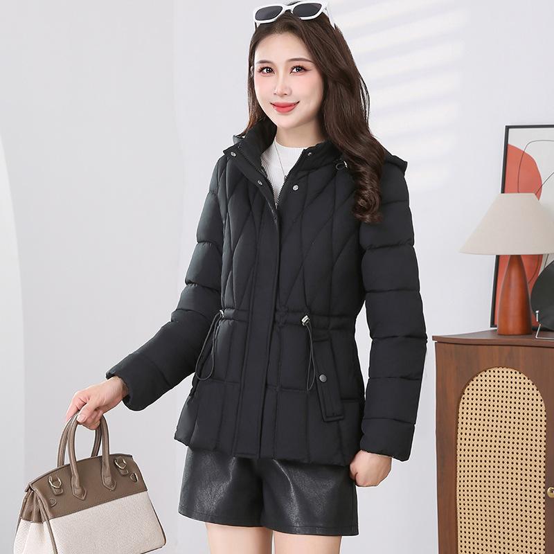 Winter new cotton-padded clothes women's short waist thin hooded cotton-padded clothes warm cotton-padded jacket