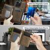 For iPhone 14 Pro Case AUTSPACE A13 Vintage Leather Back Cover with Magnetic Detachable Card Bag
