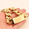 Birthday Gift  Stainless Steel Gold Color Smooth  Cuban Curb Miami Link Chain Mens Male Bracelet Wristband