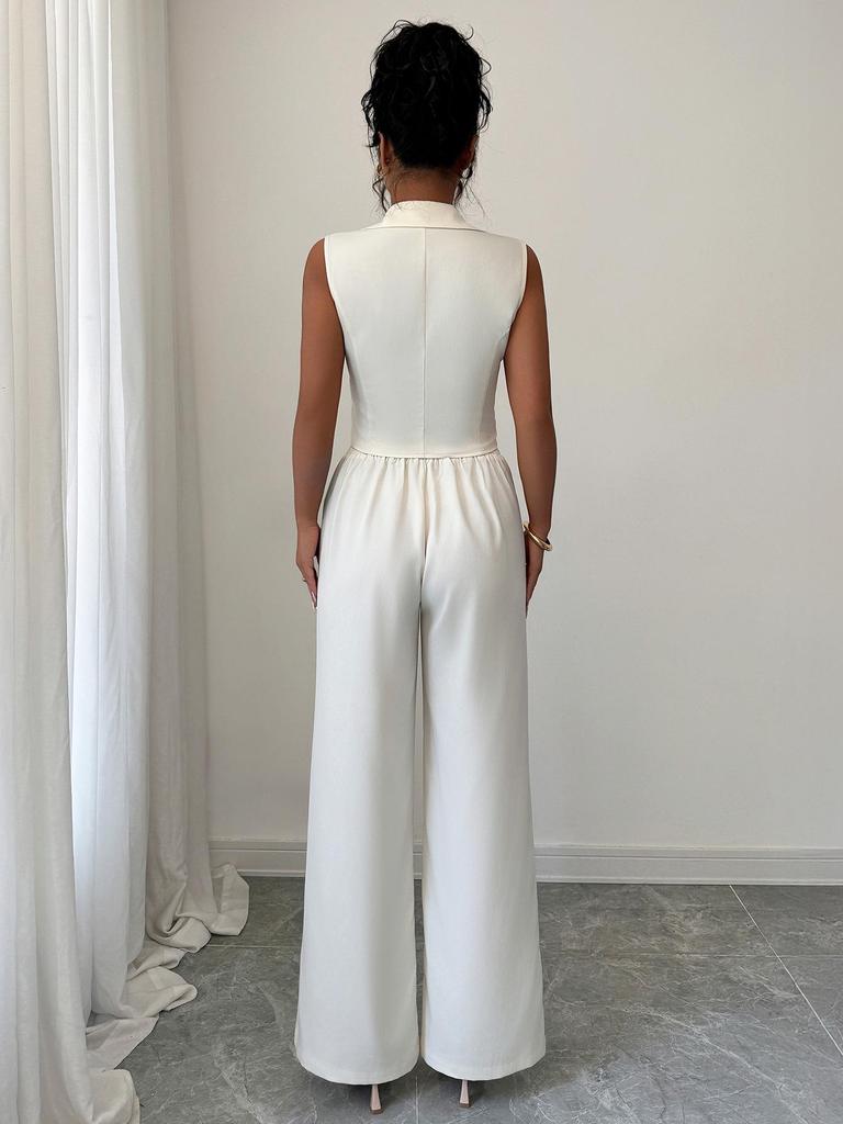 Eleganter europäischer Stil Taillenbetonendes Oberteil & Fließende Weitbeinige Hose Anzug - Damen Frühling/Sommer 2026 Kollektion
