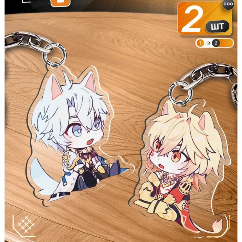 Acrylic Key Chain for Honkai: Star Rail Phainon Mydei Chibi Version Game Peripheral Acrylic Backpack Decoration Pendant Gift