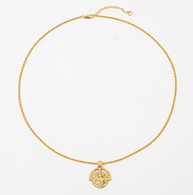 

Бренд Mihmily - Винтажное колье с подвеской в ​​виде римской монеты, простой абстрактный рельеф