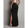 Women Solid Color Elegant Split Hip Wrap Long Casual Commute Pencil Skirt