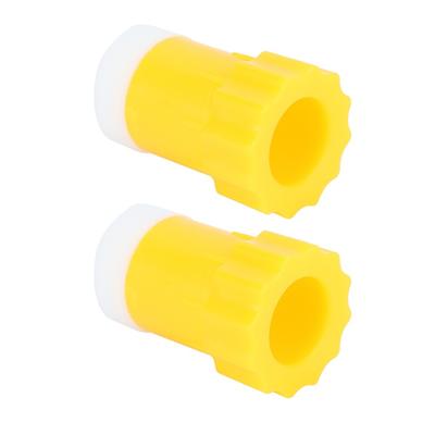 2pcs Plastic Bee Marking Bottle Triple Component Construction Soft Foam Interior Bee Holding Container Yellow Portable Shape