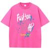 Graffiti Fashion Pentagram Prints Washed TShirt Women Cotton Oversize Tops Comfortable Distressed ONeck T Shirt Summer Clothes